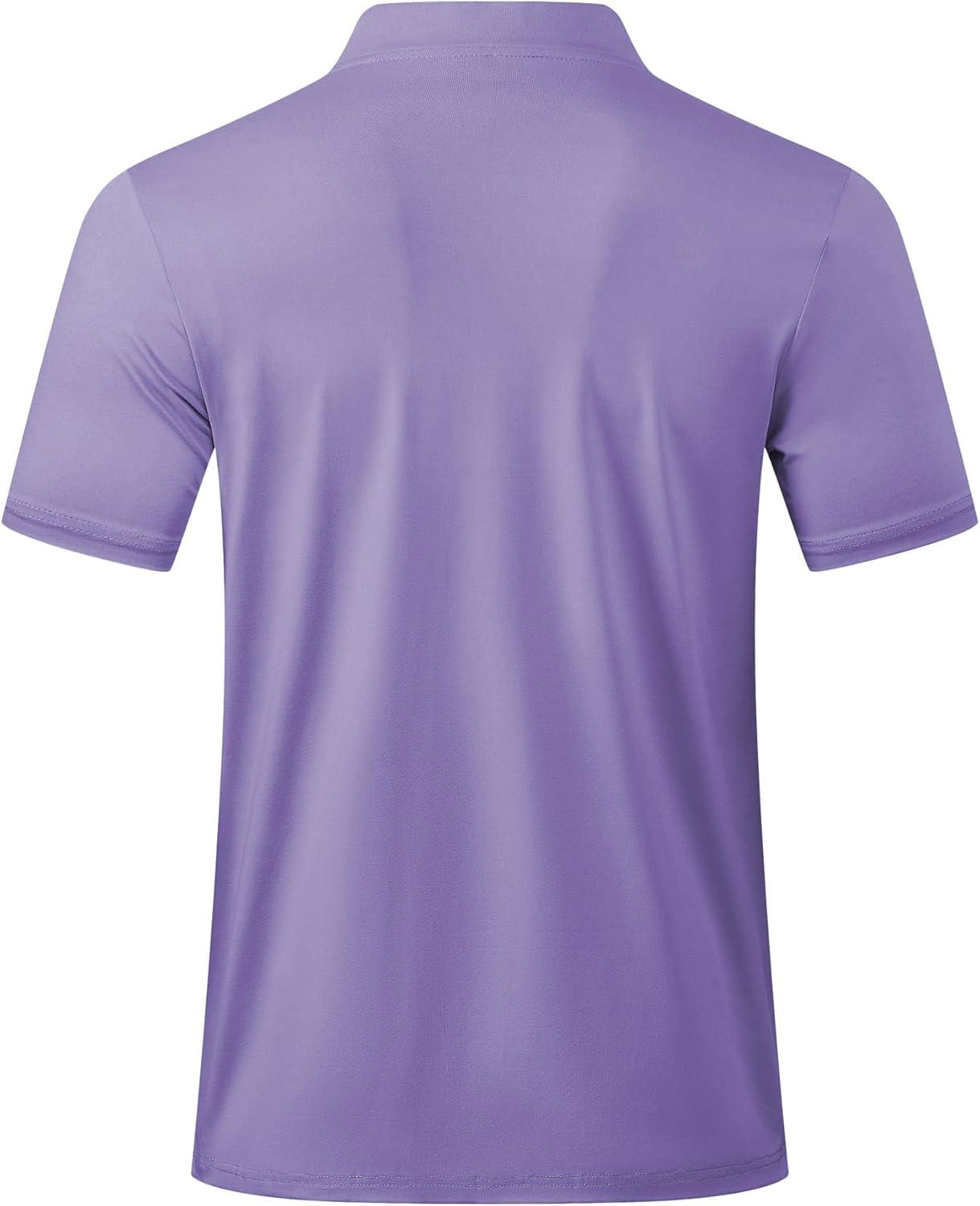 imageJMIERR Mens Polo Henley Shirt Moisture Wicking Quick Dry Summer Casual Short Sleeve Golf Polo T ShirtsPurple