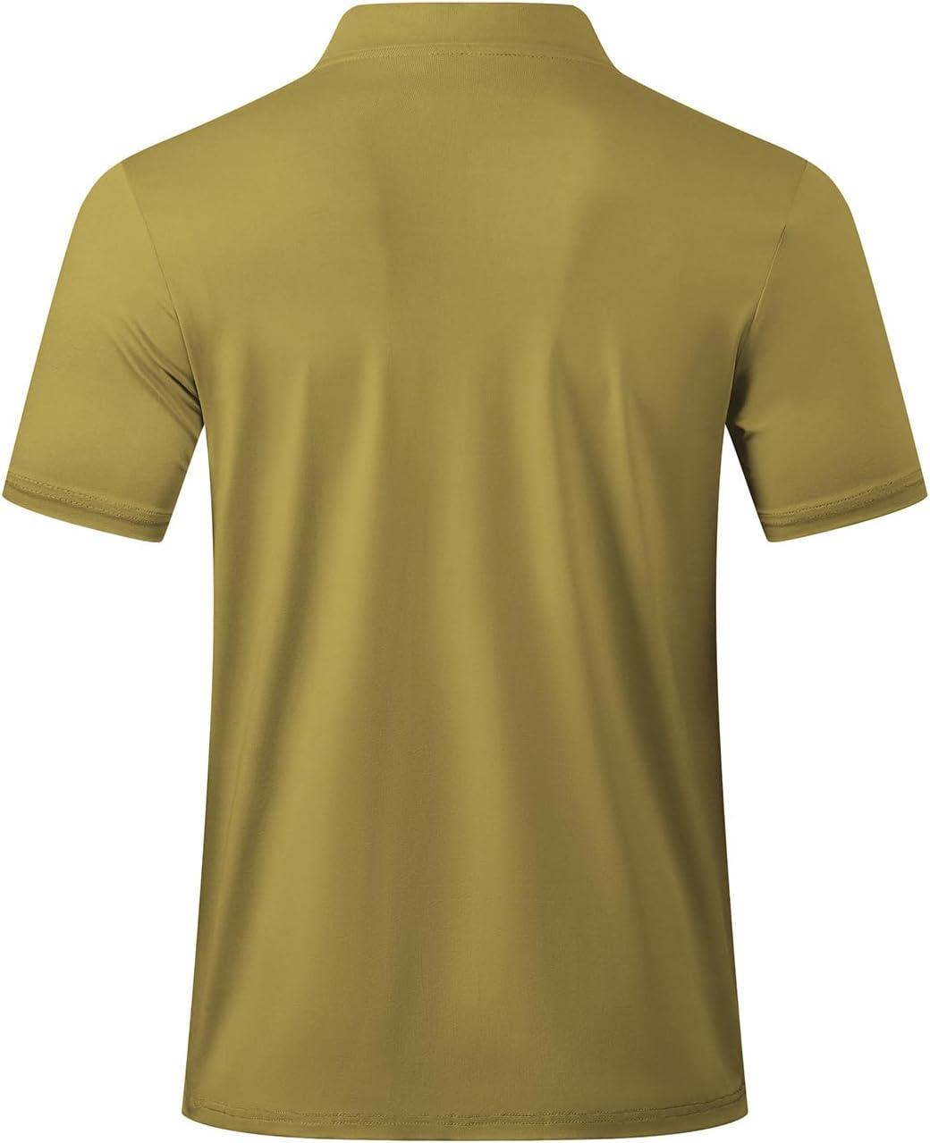 imageJMIERR Mens Polo Henley Shirt Moisture Wicking Quick Dry Summer Casual Short Sleeve Golf Polo T ShirtsYellow Green