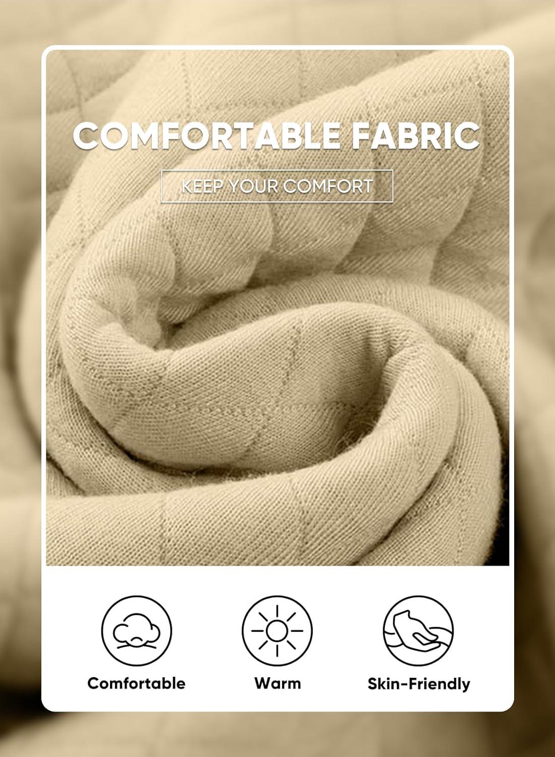 imageJMIERR Mens Quilted 2 Piece Casual Outfits Crewneck Sweatshirt Tracksuit ampamp Joggers Sweatpants Sweatsuit SetParchment