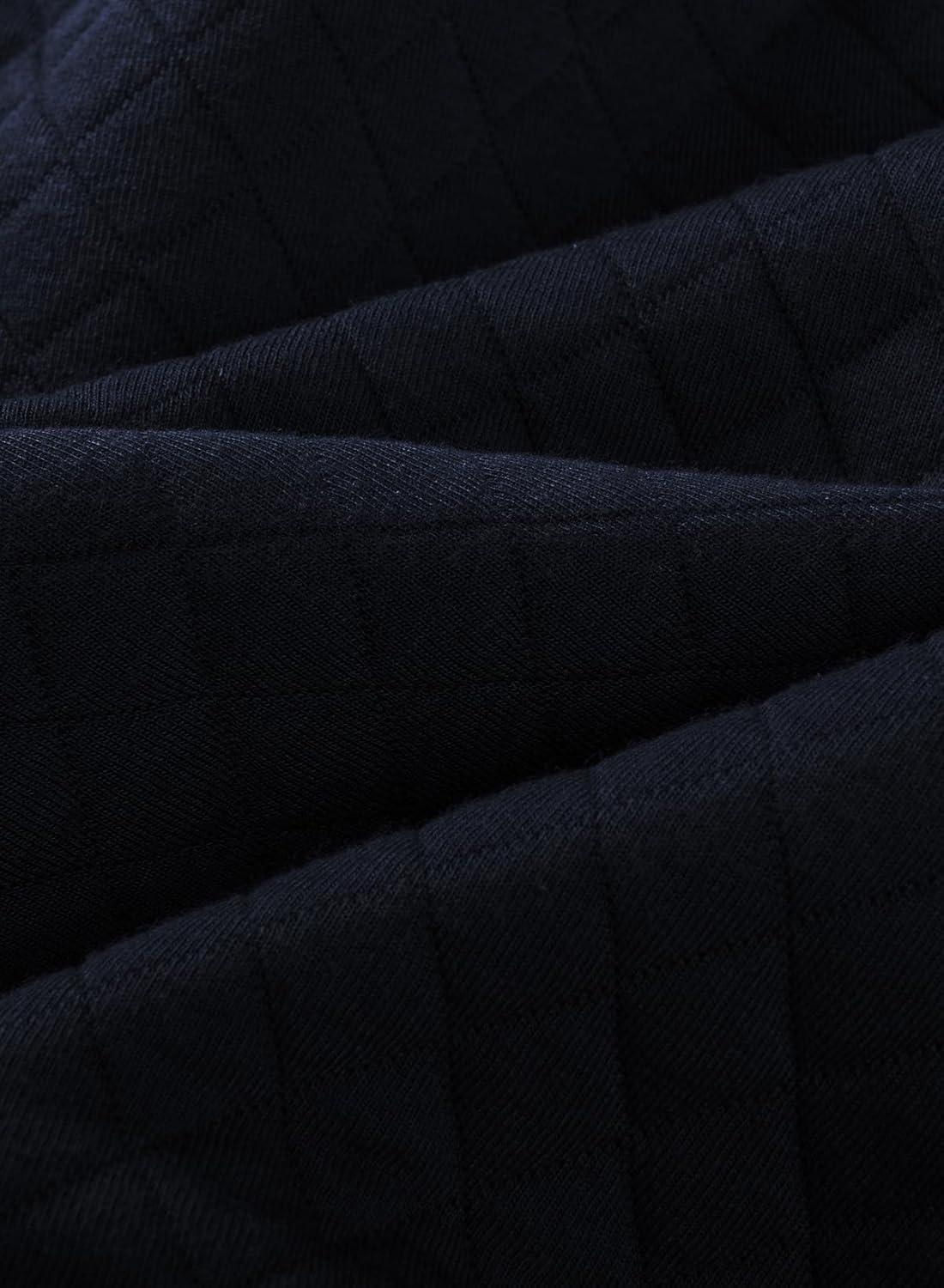 imageJMIERR Mens Quilted Sweatshirt Casual Long Sleeve Outdoor Stand Collar Button Pullover SweatshirtsC Blue