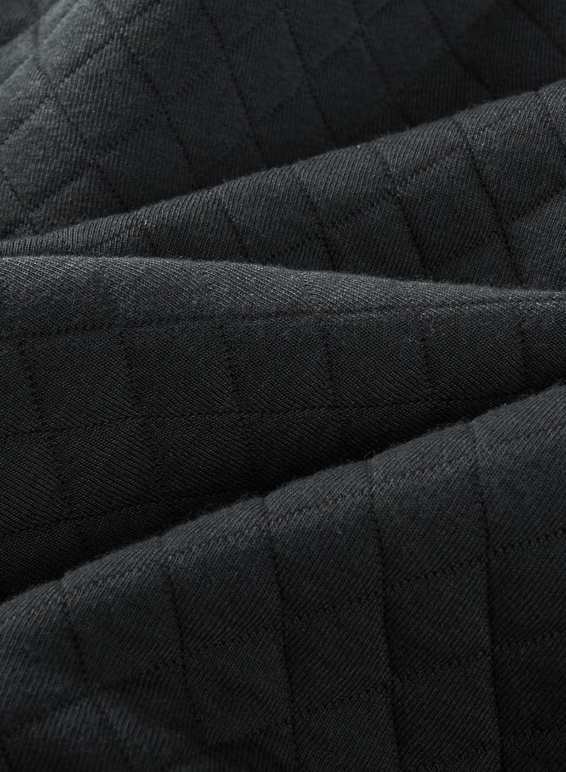 imageJMIERR Mens Quilted Sweatshirt Casual Long Sleeve Outdoor Stand Collar Button Pullover SweatshirtsD Grey 2