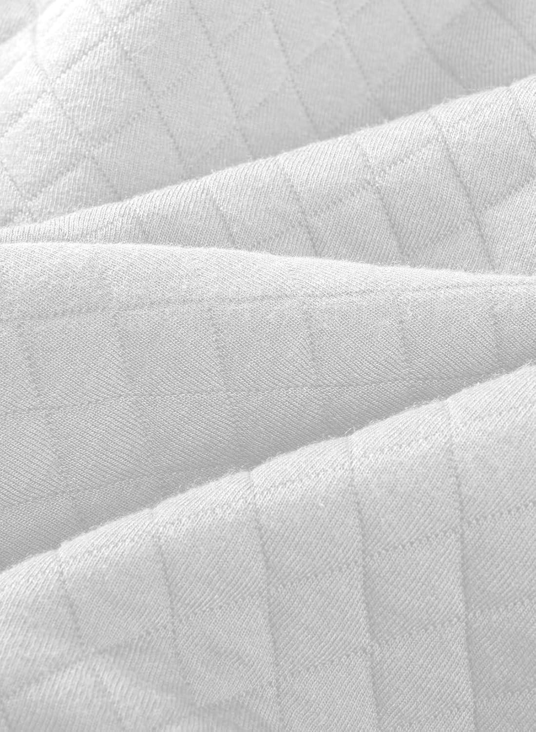 imageJMIERR Mens Quilted Sweatshirt Casual Long Sleeve Outdoor Stand Collar Button Pullover SweatshirtsD White