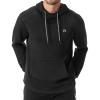 imageJMIERR Mens Athletic Hoodies Sport Sweatshirt Solid Muscle Fit Drawstring Pullover Sweatshirts with Zipper Kanga PocketsBlack