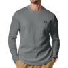 imageJMIERR Mens Casual Long Sleeve Knit Shirts Crew Neck Collar Pullover SweatshirtDark Grey