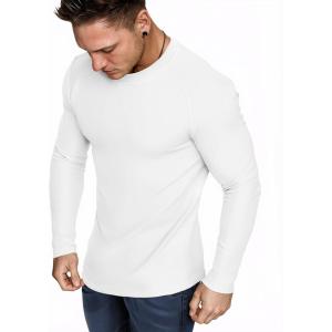 JMIERR Long Sleeve Thermal Fleece Shirts Fall Fashion Crew Neck Casual Basic T-Shirts(White)