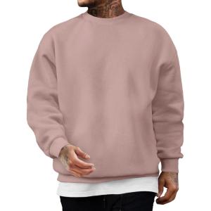 JMIERR Men’s Casual Long Sleeves Crewneck Sweatshirts Cotton Pullover Sweatshirt for Men(Purple)