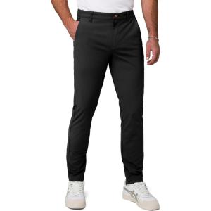 JMIERR Men’s Classic-Fit Casual Cotton Twill Pant Water-Repellent Stain-Resistant Stretch Chino Pants(Black)