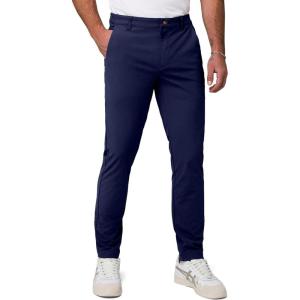 JMIERR Men’s Classic-Fit Casual Cotton Twill Pant Water-Repellent Stain-Resistant Stretch Chino Pants(Blue)