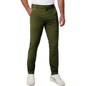 JMIERR Men’s Classic-Fit Casual Cotton Twill Pant Water-Repellent Stain-Resistant Stretch Chino Pants(Green)