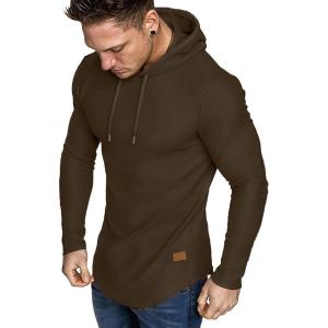 JMIERR Mens Fashion Hoodies Fleece Long Sleeve Athletic Sweatshirt Pullover T Shirts(Brown)