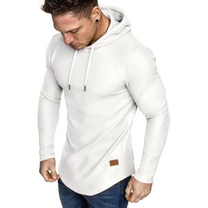JMIERR Mens Fashion Hoodies Fleece Long Sleeve Athletic Sweatshirt Pullover T Shirts(White)