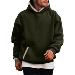 JMIERR Mens Hoodies Pullover Casual Cotton Fleece Hooded Sweatshirts Long Sleeve Shirts(Green)