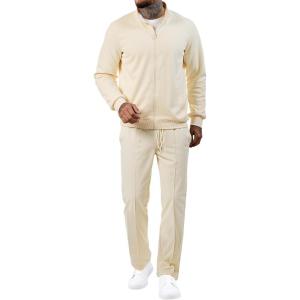 JMIERR Men’s Tracksuit 2 Piece Set Full Zip Casual Sweatsuit Jogging Suits with Jogger Jackets and Pants Warm Up Outfits(Beige)