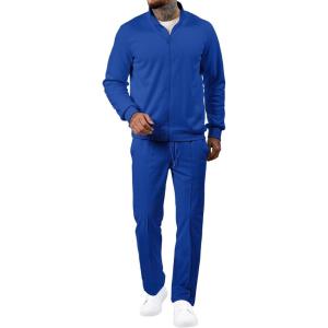 JMIERR Men’s Tracksuit 2 Piece Set Full Zip Casual Sweatsuit Jogging Suits with Jogger Jackets and Pants Warm Up Outfits(Blue)