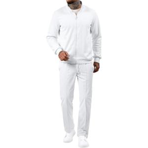 JMIERR Men’s Tracksuit 2 Piece Set Full Zip Casual Sweatsuit Jogging Suits with Jogger Jackets and Pants Warm Up Outfits(White)
