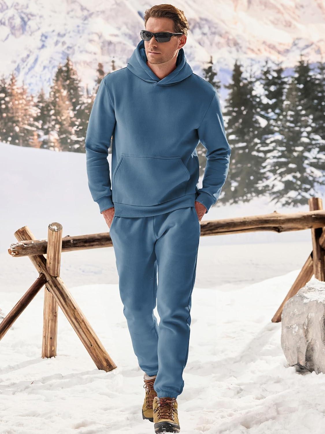 imageJMIERR Mens 2 Piece Outfits Hoodie Sweatshirt Tracksuit ampamp Joggers Sweatpants Sweatsuit SetSky Blue