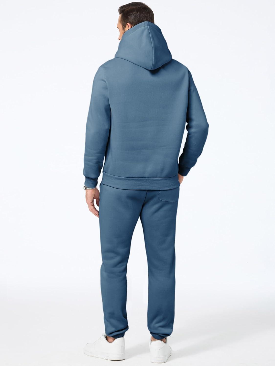 imageJMIERR Mens 2 Piece Outfits Hoodie Sweatshirt Tracksuit ampamp Joggers Sweatpants Sweatsuit SetSky Blue