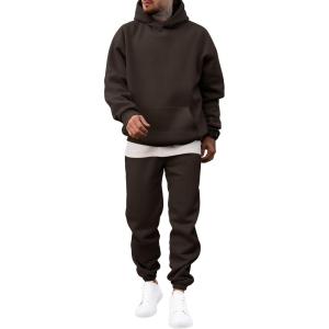 JMIERR Men’s 2 Piece Outfits Hoodie Sweatshirt Tracksuit & Joggers Sweatpants Sweatsuit Set(Chocolate Brown)