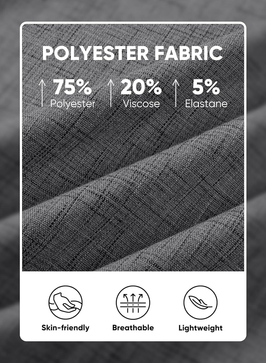 imageJMIERR Mens Casual Stylish Short Sleeve ButtonUp Striped Dress Shirt Cotton Beach ShirtsZ Medium Grey