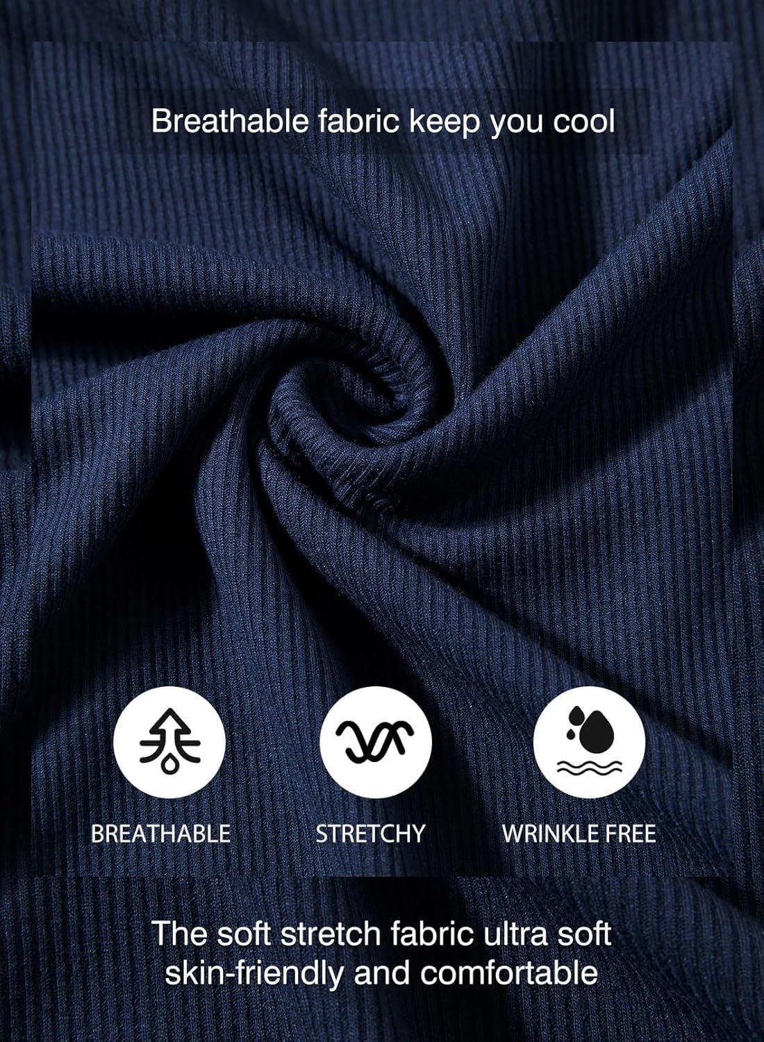 imageJMIERR Mens Muscle Slim T Shirts Texture V Neck Longline Henley Gym Workout Athletic Tee ShirtA Blue