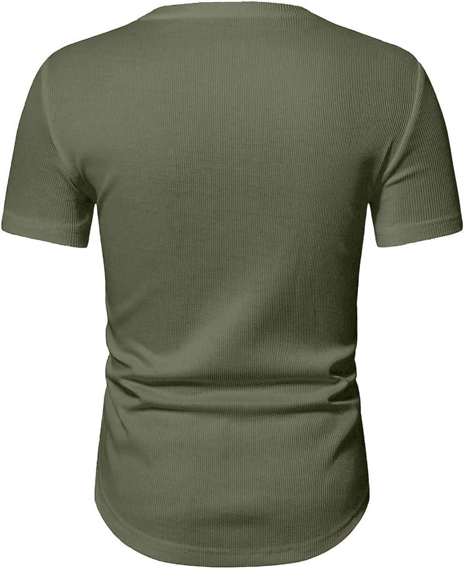 imageJMIERR Mens Muscle Slim T Shirts Texture V Neck Longline Henley Gym Workout Athletic Tee ShirtB Light Green