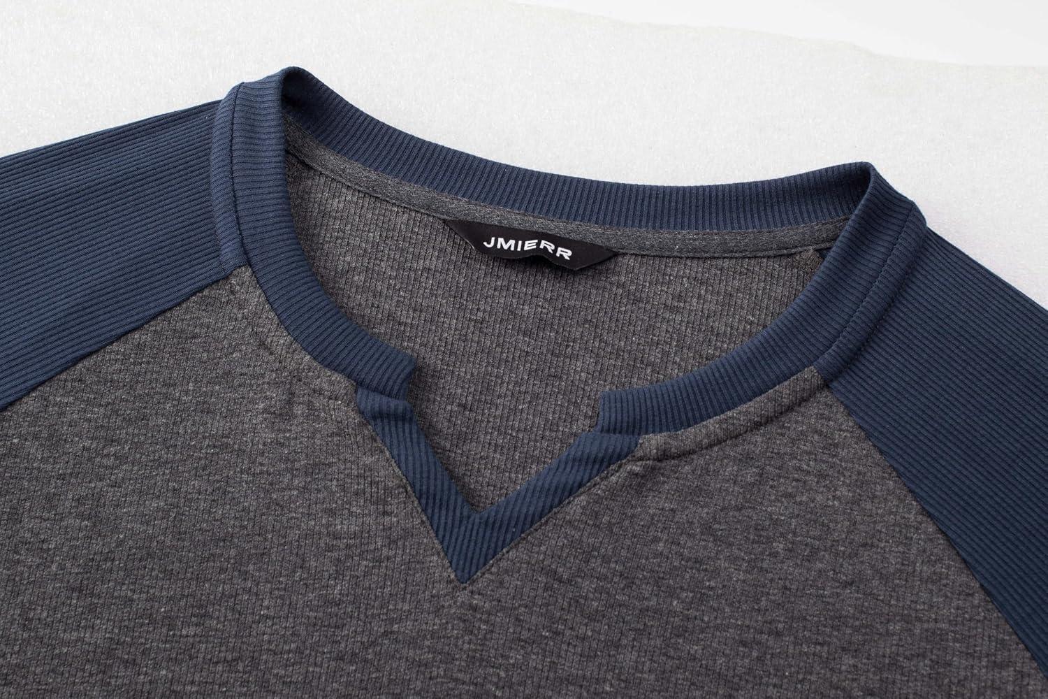 imageJMIERR Mens Muscle Slim T Shirts Texture V Neck Longline Henley Gym Workout Athletic Tee ShirtC Grey Blue