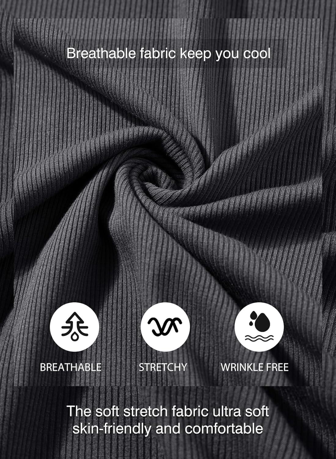 imageJMIERR Mens Muscle Slim T Shirts Texture V Neck Longline Henley Gym Workout Athletic Tee ShirtPackwhiteGrey