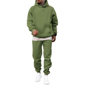 JMIERR Men’s 2 Piece Outfits Hoodie Sweatshirt Tracksuit & Joggers Sweatpants Sweatsuit Set(Avocado Green)