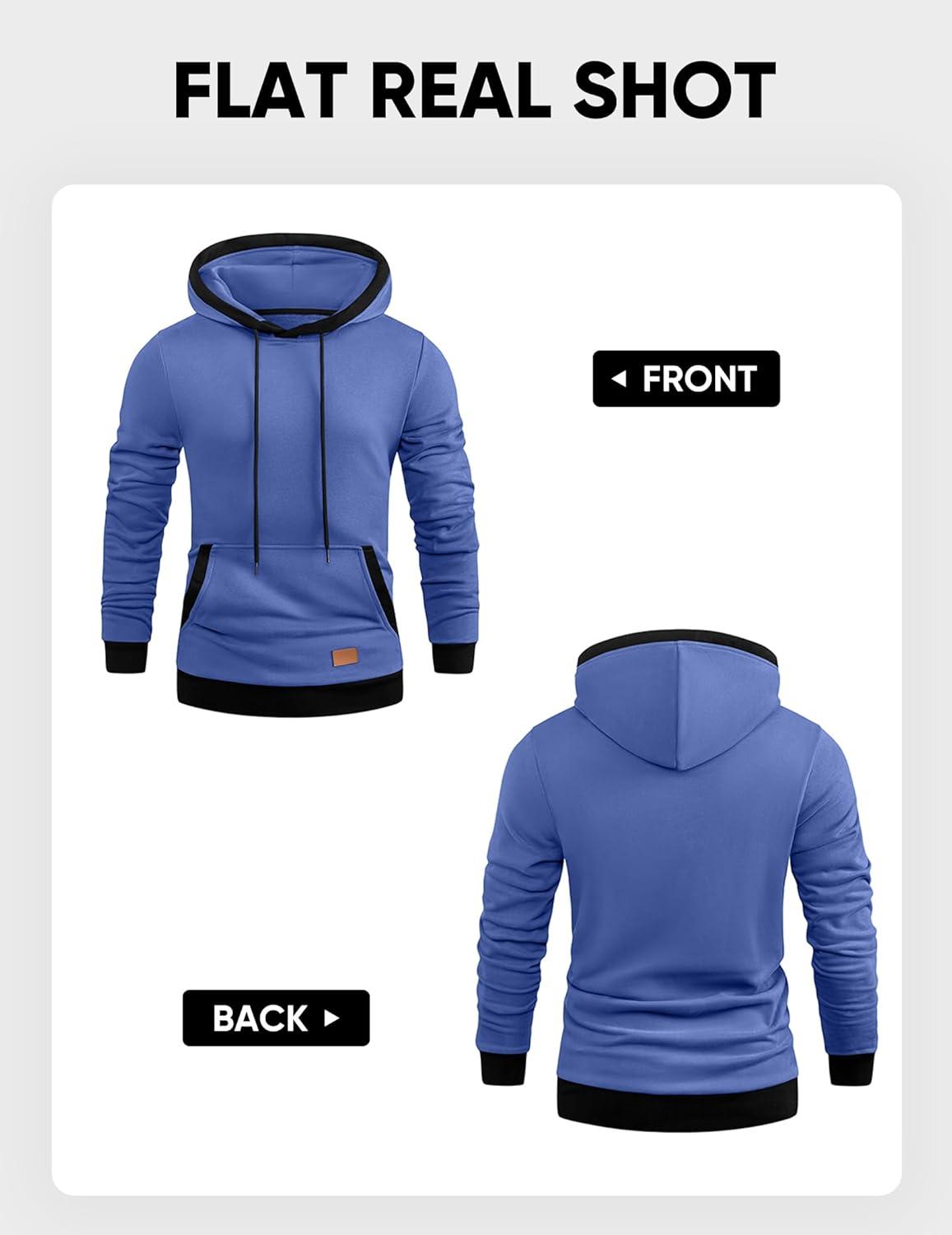 imageJMIERR Mens Cotton Casual Hoodies Sweatshirts Fashion Long Sleeve Drawstring Fleece Pullover Hoodie with PocketsSky Blue