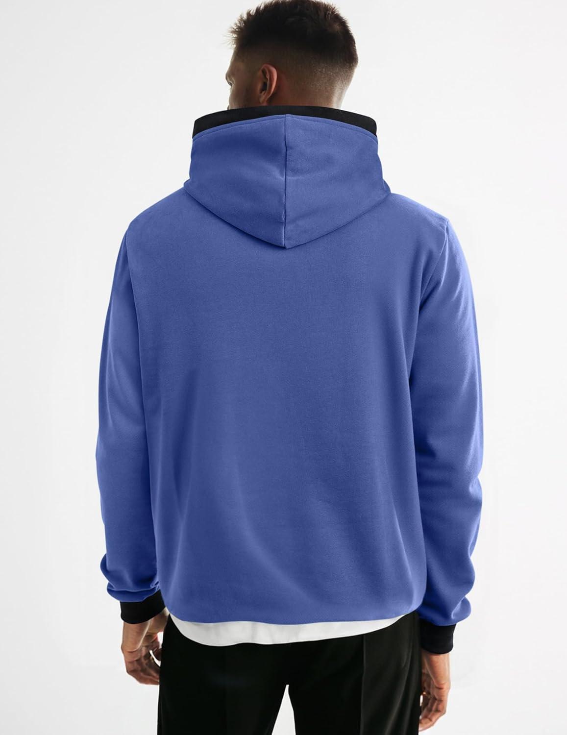 imageJMIERR Mens Cotton Casual Hoodies Sweatshirts Fashion Long Sleeve Drawstring Fleece Pullover Hoodie with PocketsSky Blue