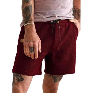 JMIERR Men’s Casual 5″/ 7″ Shorts Waffle Elastic Waist Drawstring Workout Running Jogging Beach Sweat Shorts with Pockets(Red)