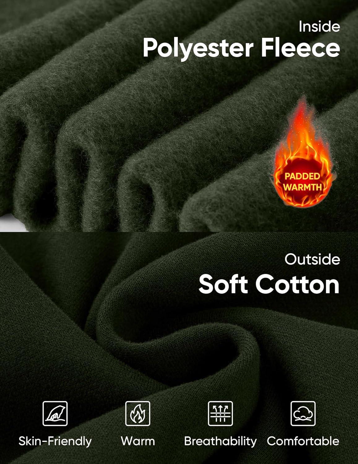 imageJMIERR Mens Casual Cotton Polo Sweatshirts Long Sleeve Button Collared Pullover ShirtsGreen